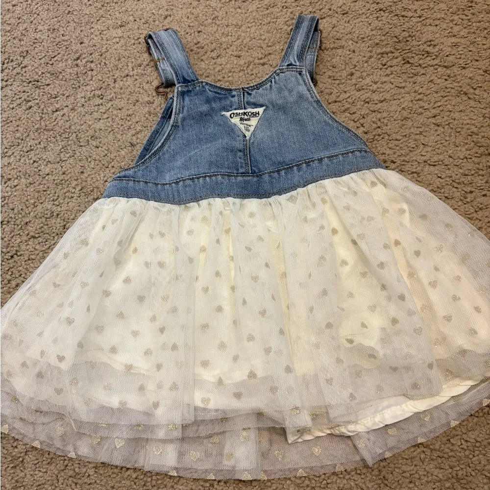 OshKosh B'gosh Toddler Girl Chambray Tulle Skirtall - Blue/Cream 2t